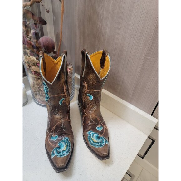 Old Gringo Shoes - Old Gringo Floral Brown Rare Womens Size 8 B Cowgirl Boots